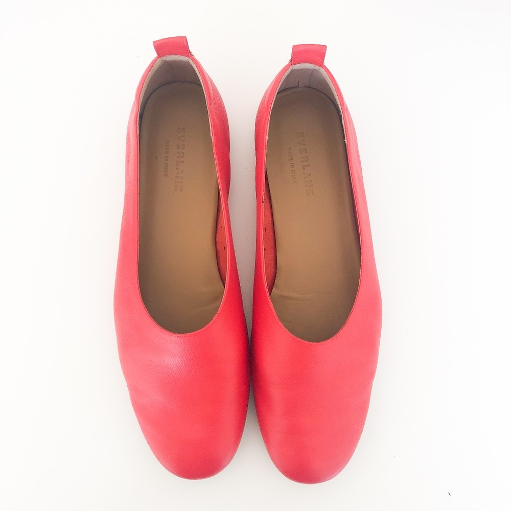 Everlane Red Leather Flats